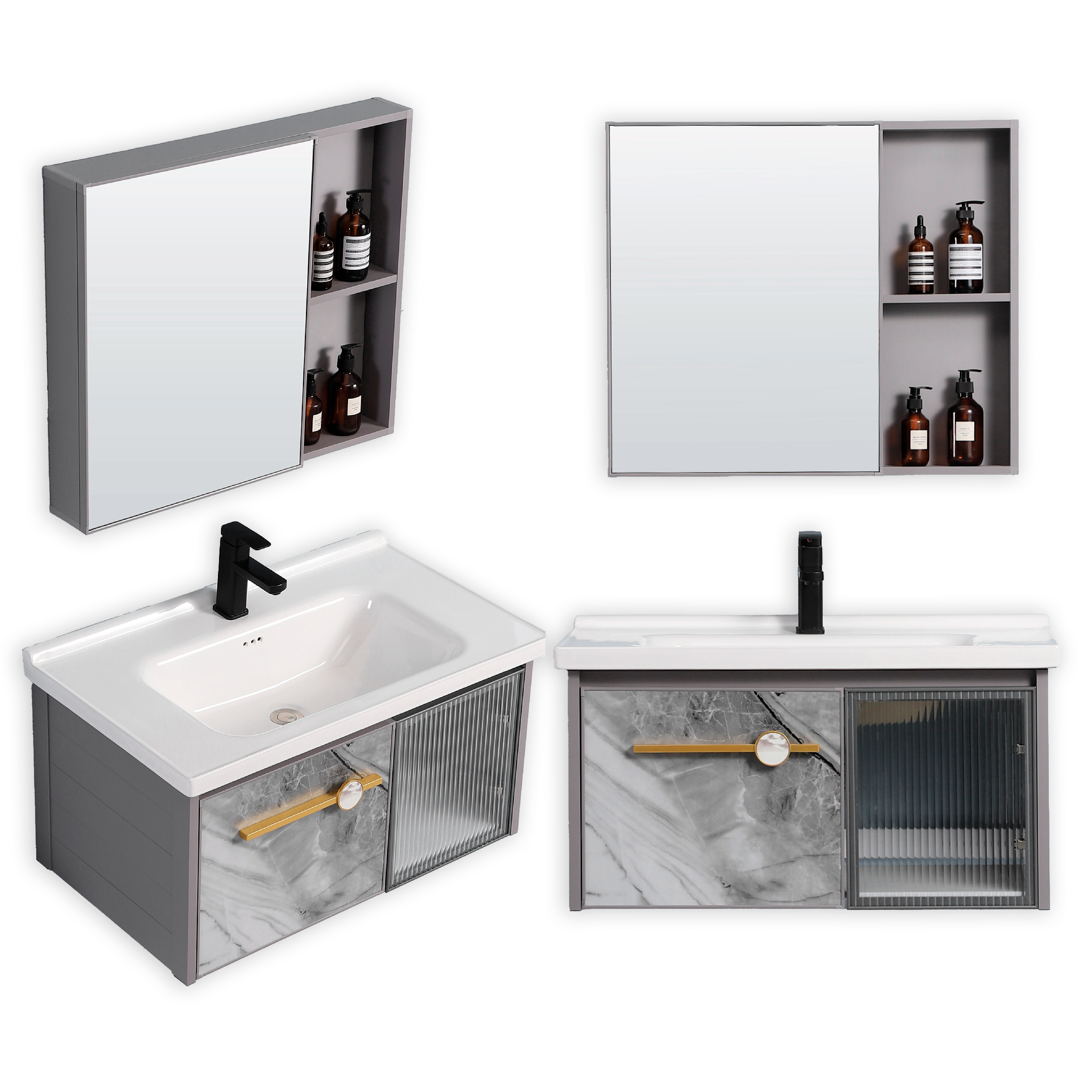 Mueble De Baño + Espejo De Aluminio Qh401-60 - Fratelli